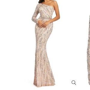 Pink Mac Duggal Beaded Dress